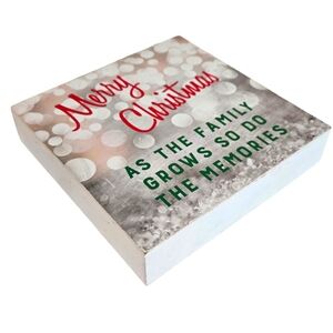 "Merry Christmas" - Holiday Wooden Box Sign - 6x6
